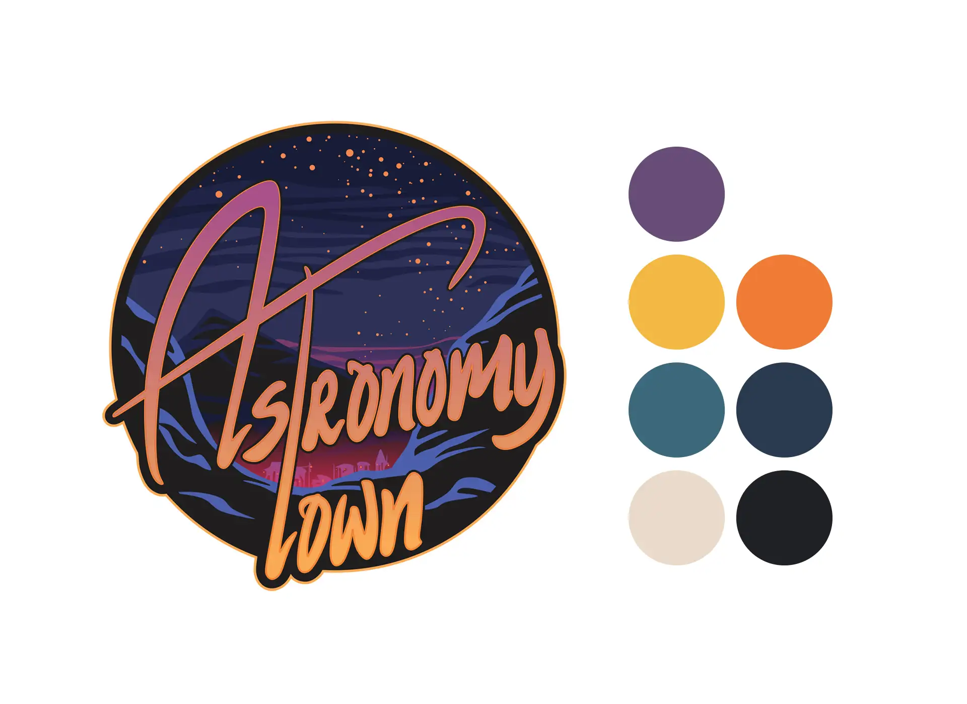 Astronomy town existing logo with colors picked from it