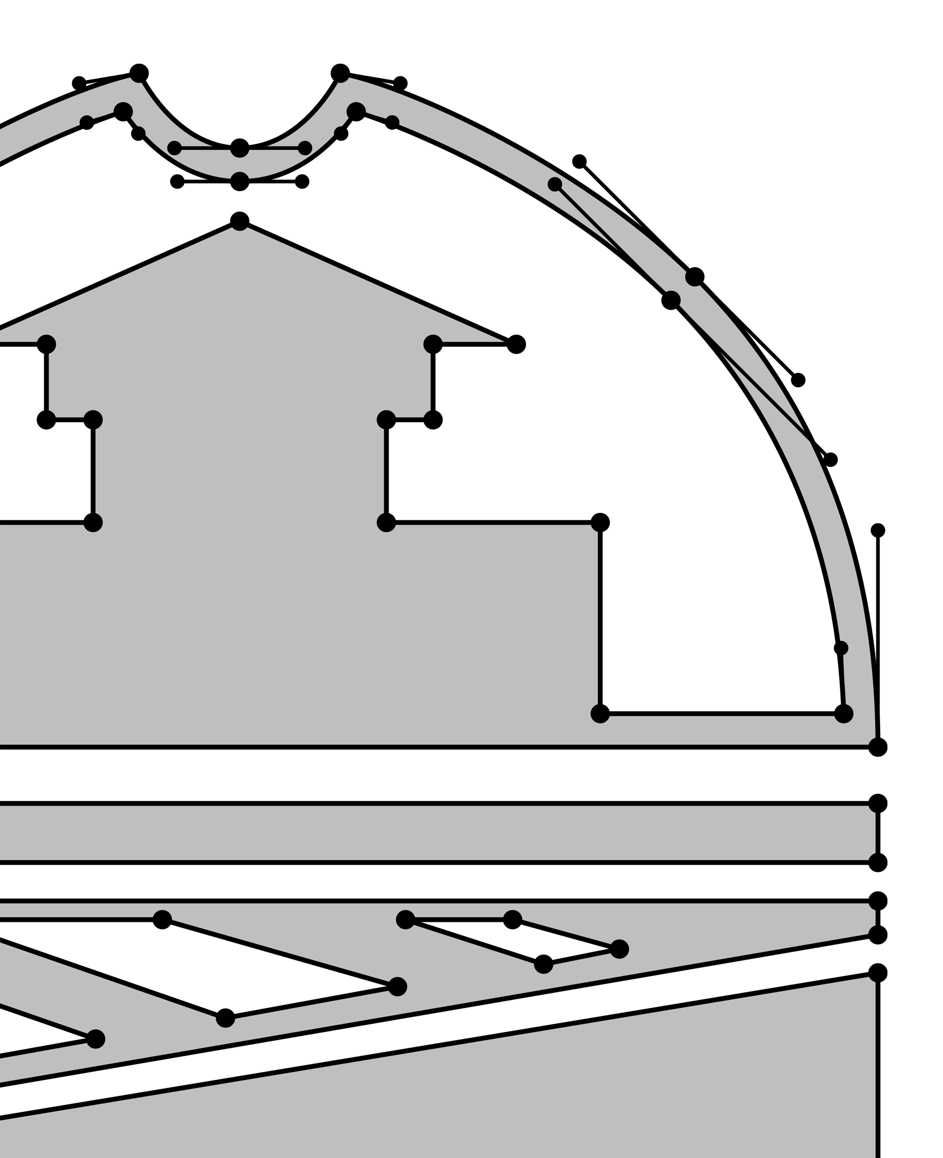 clean vector outline of City of Mandan logo showing bezier curves and nodes