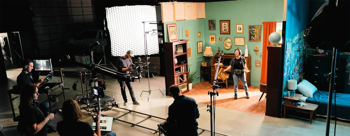 threefold film crew working on set